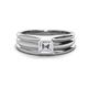 1 - Zion 5.00 mm Asscher Cut Forever One Moissanite Solitaire Men Wedding Band 