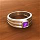 2 - Zion 5.00 mm Asscher Cut Amethyst Solitaire Men Wedding Band 