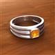 2 - Zion 5.00 mm Asscher Cut Citrine Solitaire Men Wedding Band 