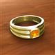 2 - Zion 5.00 mm Asscher Cut Citrine Solitaire Men Wedding Band 