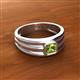 2 - Zion 5.00 mm Asscher Cut Peridot Solitaire Men Wedding Band 