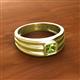 2 - Zion 5.00 mm Asscher Cut Peridot Solitaire Men Wedding Band 