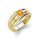 3 - Zion 5.00 mm Asscher Cut Citrine Solitaire Men Wedding Band 