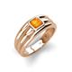 3 - Zion 5.00 mm Asscher Cut Citrine Solitaire Men Wedding Band 