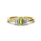 1 - Daria 6x4 mm Emerald Cut Peridot and Diamond Side Gallery Work Three Stone Engagement Ring 