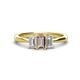 1 - Daria 6x4 mm Emerald Cut Smoky Quartz and Diamond Side Gallery Work Three Stone Engagement Ring 