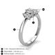 5 - Daria 6x4 mm Emerald Cut Forever Brilliant Moissanite and Lab Grown Diamond Side Gallery Work Three Stone Engagement Ring 