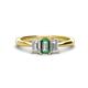 1 - Daria 6x4 mm Emerald Cut Lab Created Alexandrite and Lab Grown Diamond Side Gallery Work Three Stone Engagement Ring 