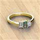 3 - Daria 6x4 mm Emerald Cut Lab Created Alexandrite and Lab Grown Diamond Side Gallery Work Three Stone Engagement Ring 