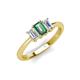 4 - Daria 6x4 mm Emerald Cut Lab Created Alexandrite and Lab Grown Diamond Side Gallery Work Three Stone Engagement Ring 