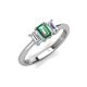 4 - Daria 6x4 mm Emerald Cut Lab Created Alexandrite and Lab Grown Diamond Side Gallery Work Three Stone Engagement Ring 