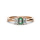 1 - Daria 6x4 mm Emerald Cut Lab Created Alexandrite and Lab Grown Diamond Side Gallery Work Three Stone Engagement Ring 