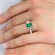 6 - Daria 6x4 mm Emerald Cut Emerald and Lab Grown Diamond Side Gallery Work Three Stone Engagement Ring 