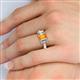 6 - Daria 6x4 mm Emerald Cut Citrine and Lab Grown Diamond Side Gallery Work Three Stone Engagement Ring 