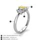 5 - Daria 6x4 mm Emerald Cut Yellow Sapphire and Lab Grown Diamond Side Gallery Work Three Stone Engagement Ring 
