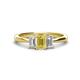 1 - Daria 6x4 mm Emerald Cut Yellow Sapphire and Lab Grown Diamond Side Gallery Work Three Stone Engagement Ring 