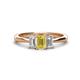 1 - Daria 6x4 mm Emerald Cut Yellow Sapphire and Lab Grown Diamond Side Gallery Work Three Stone Engagement Ring 