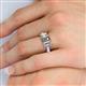 6 - Daria 6x4 mm Emerald Cut Smoky Quartz and Lab Grown Diamond Side Gallery Work Three Stone Engagement Ring 