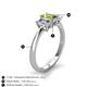 5 - Daria 6x4 mm Emerald Cut Peridot and Lab Grown Diamond Side Gallery Work Three Stone Engagement Ring 