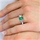 6 - Daria 6x4 mm Emerald Cut Emerald and Lab Grown Diamond Side Gallery Work Three Stone Engagement Ring 