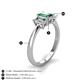 5 - Daria 6x4 mm Emerald Cut Lab Created Alexandrite and Diamond Side Gallery Work Three Stone Engagement Ring 