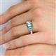 6 - Daria 6x4 mm Emerald Cut Lab Created Alexandrite and Diamond Side Gallery Work Three Stone Engagement Ring 