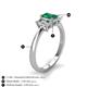5 - Daria 6x4 mm Emerald Cut Emerald and Diamond Side Gallery Work Three Stone Engagement Ring 