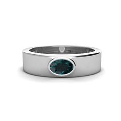 Jason x Oval Shape London Blue Topaz Wedding Ring Oval Shape x London Blue Topaz ct Solitaire Unisex Wedding Ring K White Gold