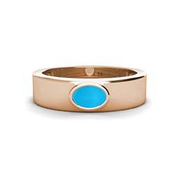 Jason x Oval Shape Turquoise Wedding Ring Oval Shape x Turquoise ct Solitaire Unisex Wedding Ring K Rose Gold