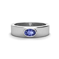 Jason x Oval Shape Iolite Wedding Ring Oval Shape x Iolite ct Solitaire Unisex Wedding Ring Sterling Silver