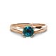 1 - Flora 6.00 mm Round Blue Diamond Solitaire Engagement Ring 