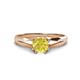 1 - Flora 6.00 mm Round Yellow Diamond Solitaire Engagement Ring 