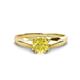 1 - Flora 6.00 mm Round Yellow Diamond Solitaire Engagement Ring 