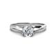 1 - Flora 6.50 mm Round Forever One Moissanite Solitaire Engagement Ring 