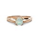 1 - Flora 6.00 mm Round Opal Solitaire Engagement Ring 