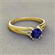 3 - Flora 6.00 mm Round Blue Sapphire Solitaire Engagement Ring 