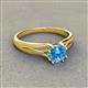 3 - Flora 6.50 mm Round Blue Topaz Solitaire Engagement Ring 