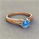 3 - Flora 6.50 mm Round Blue Topaz Solitaire Engagement Ring 