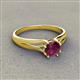 3 - Flora 6.50 mm Round Rhodolite Garnet Solitaire Engagement Ring 