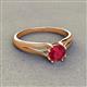 3 - Flora 6.00 mm Round Ruby Solitaire Engagement Ring 