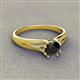 3 - Flora 6.00 mm Round Black Diamond Solitaire Engagement Ring 