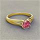3 - Flora 6.50 mm Round Pink Tourmaline Solitaire Engagement Ring 