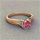 3 - Flora 6.50 mm Round Pink Tourmaline Solitaire Engagement Ring 