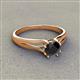 3 - Flora 6.00 mm Round Black Diamond Solitaire Engagement Ring 