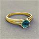 3 - Flora 6.00 mm Round Blue Diamond Solitaire Engagement Ring 