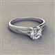 3 - Flora 6.50 mm Round Forever One Moissanite Solitaire Engagement Ring 