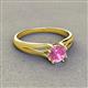 3 - Flora 6.00 mm Round Lab Created Pink Sapphire Solitaire Engagement Ring 