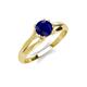 4 - Flora 6.00 mm Round Blue Sapphire Solitaire Engagement Ring 
