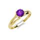 4 - Flora 6.50 mm Round Amethyst Solitaire Engagement Ring 