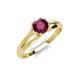 4 - Flora 6.50 mm Round Rhodolite Garnet Solitaire Engagement Ring 